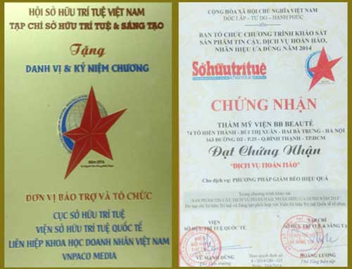 Chứng nhận giảm béo hiệu quả tại BB Beaute' BB Thanh Mai